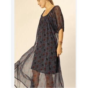 Natalie Martin Vivi Dress in Snowflake Steel Blue Size XS